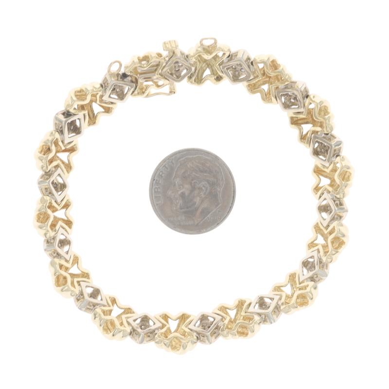 Yellow Gold Diamond Link Bracelet 7 1/4