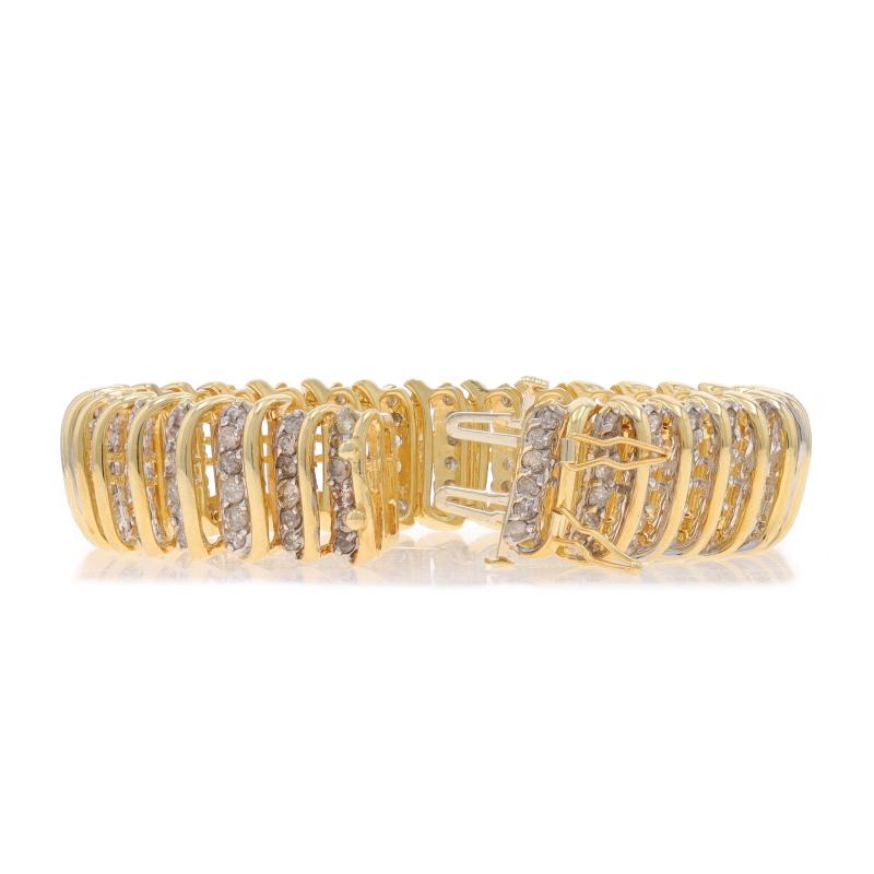Bracelet Link en or jaune avec diamant - 14k Round Brilliant 10.00ctw Pour femmes en vente