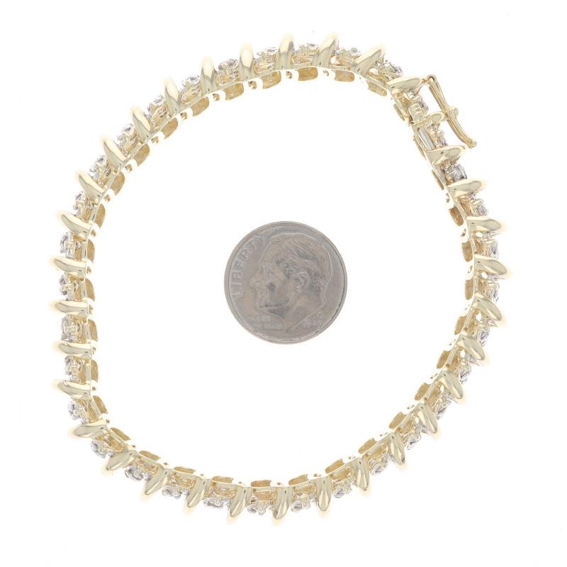 Bracelet Link en or jaune avec diamant - 14k Round Brilliant 10.00ctw en vente 1