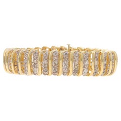 Bracelet Link en or jaune avec diamant - 14k Round Brilliant 10.00ctw