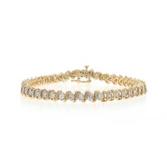 Bracciale con diamanti in oro giallo 7 1/4" 7" - 14k Round Brilliant 3.00ctw Tennis