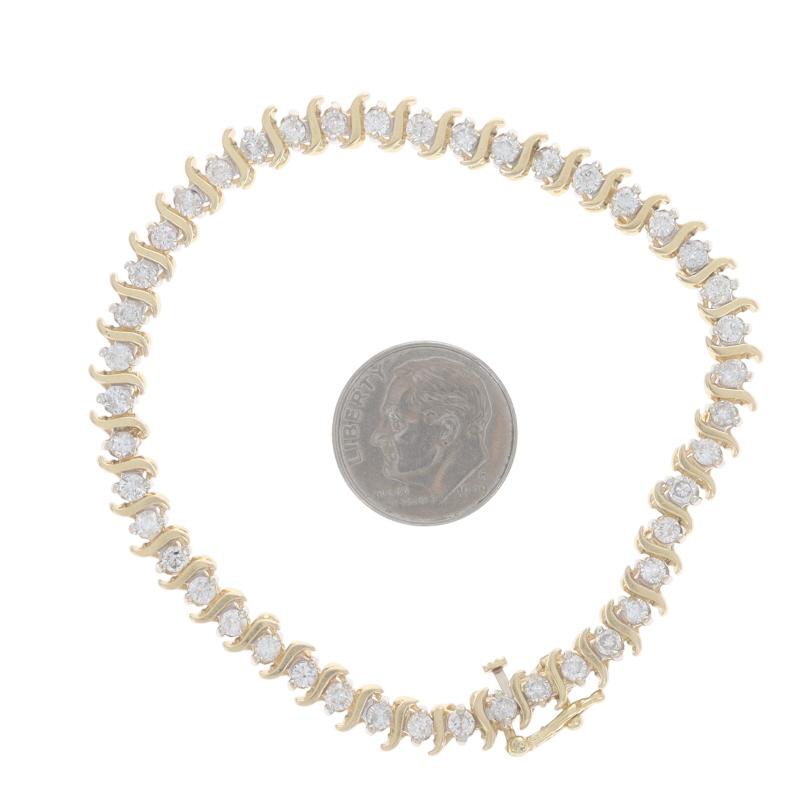 Bracciale con diamanti in oro giallo 7 1/4