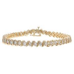 Yellow Gold Diamond Link Bracelet 7 1/4" 7" - 14k Round Brilliant 3.00ctw Tennis
