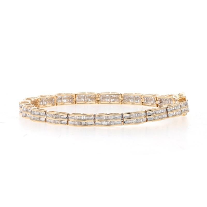 Taglio baguette Bracciale A Link in oro giallo 7