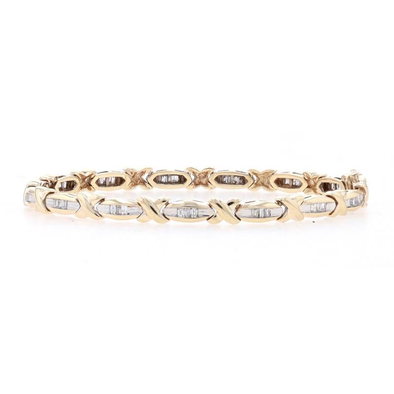 Taille baguette Bracelet en or jaune avec diamants - 10k Baguette Cut .50ctw en vente