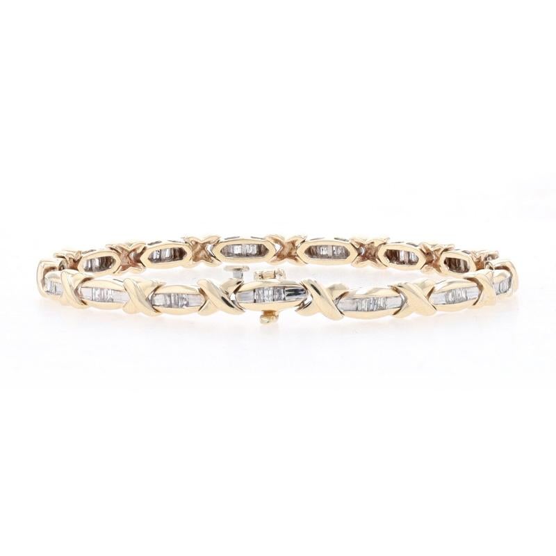 Women's Yellow Gold Diamond Link Bracelet 7