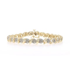 Gelbgold Diamant Link Armband 7" - 10k Single Cut 1.00ctw