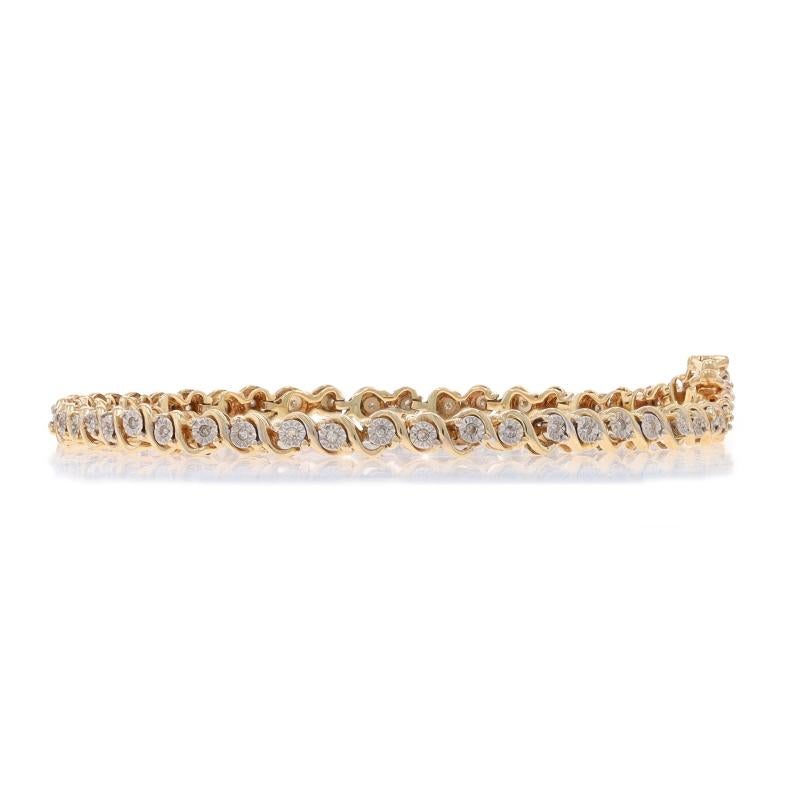 Women's Yellow Gold Diamond Link Bracelet 7