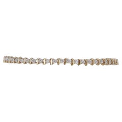 Yellow Gold Diamond Link Bracelet 7" - 10k Single Cut .25ctw Tennis