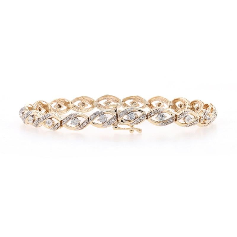 Women's Yellow Gold Diamond Link Bracelet 7