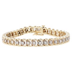 A Link, bracciale in oro giallo con diamanti da 7" - 14k Round Brilliant 2.00ctw Tennis