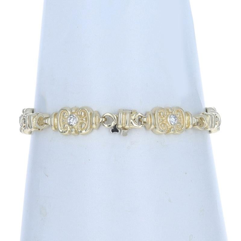 Yellow Gold Diamond Link Bracelet 7