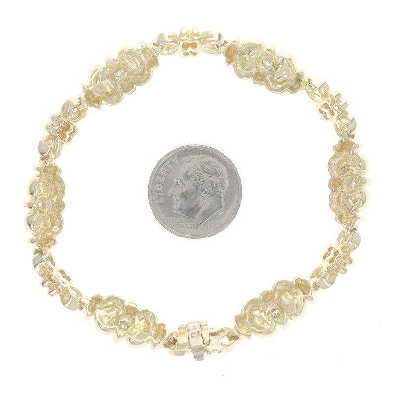 Donna A Link, bracciale in oro giallo con diamanti da 7