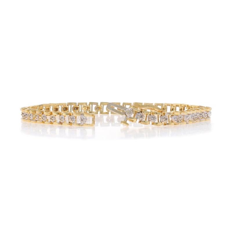 Women's Yellow Gold Diamond Link Bracelet 7