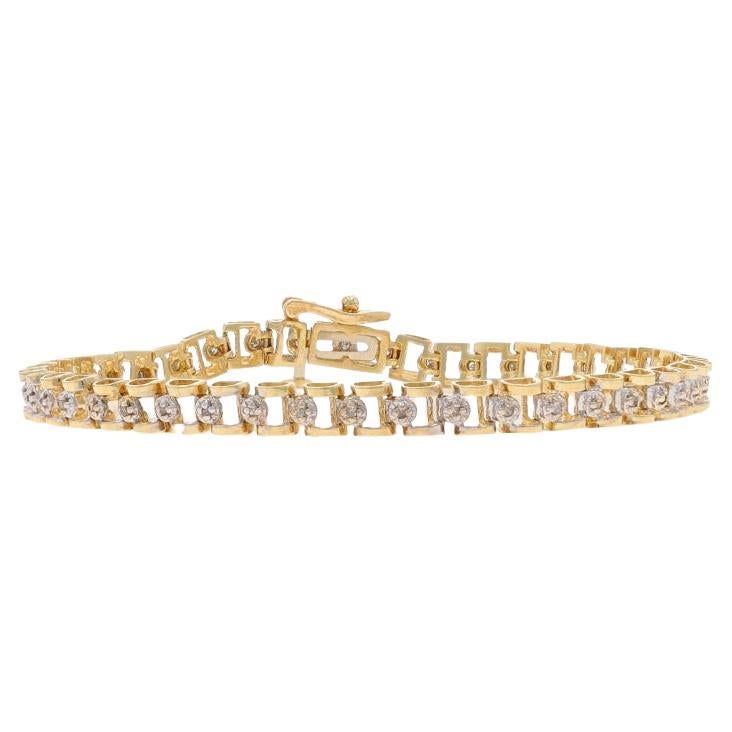 Gelbgold-Diamant-Gliederarmband 7" - 14k Single Cut 1/3ctw Tennis