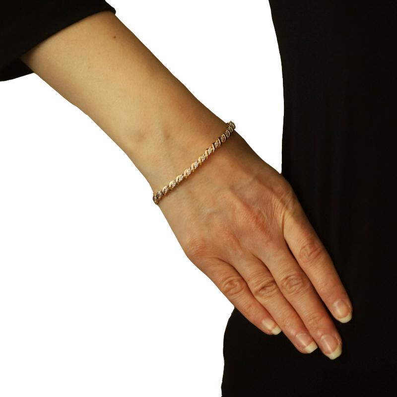 Yellow Gold Diamond Link Bracelet 7