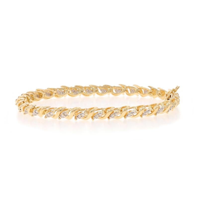 Women's Yellow Gold Diamond Link Bracelet 7