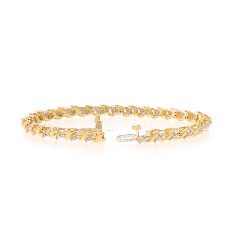 Yellow Gold Diamond Link Bracelet 7