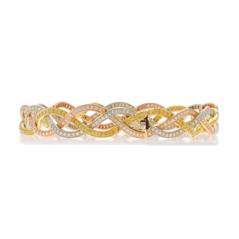 Yellow Gold Diamond Link Bracelet 7 3/4