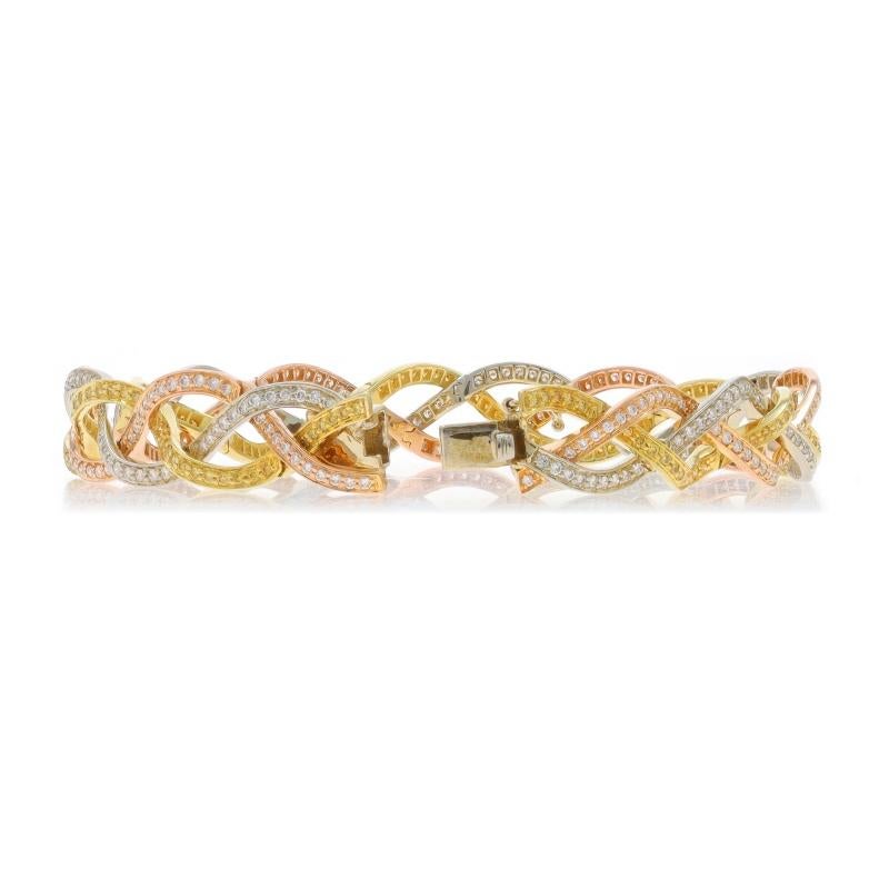 Yellow Gold Diamond Link Bracelet 7 3/4