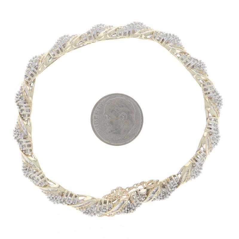 Yellow Gold Diamond Link Bracelet 7 3/4