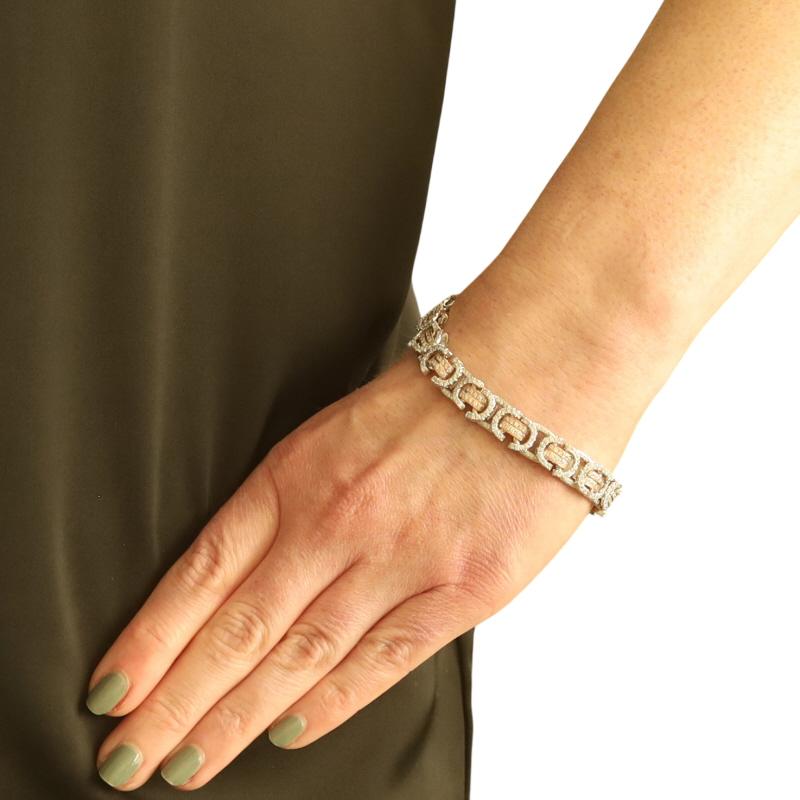 Taglio rotondo Bracciale A Link in oro giallo 8