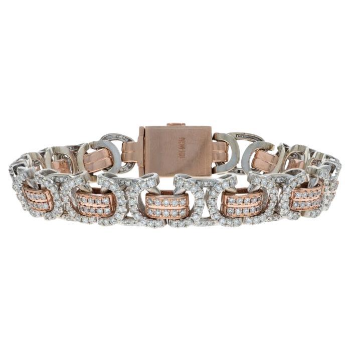 Yellow Gold Diamond Link Bracelet 8" 7 3/4" 10k Round Brilliant 5.00ctw