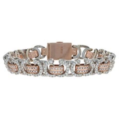 Yellow Gold Diamond Link Bracelet 8" 7 3/4" 10k Round Brilliant 5.00ctw