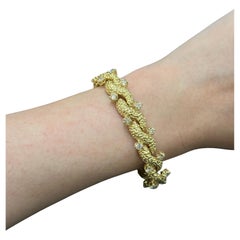 Vintage Yellow Gold Diamond Link Bracelet
