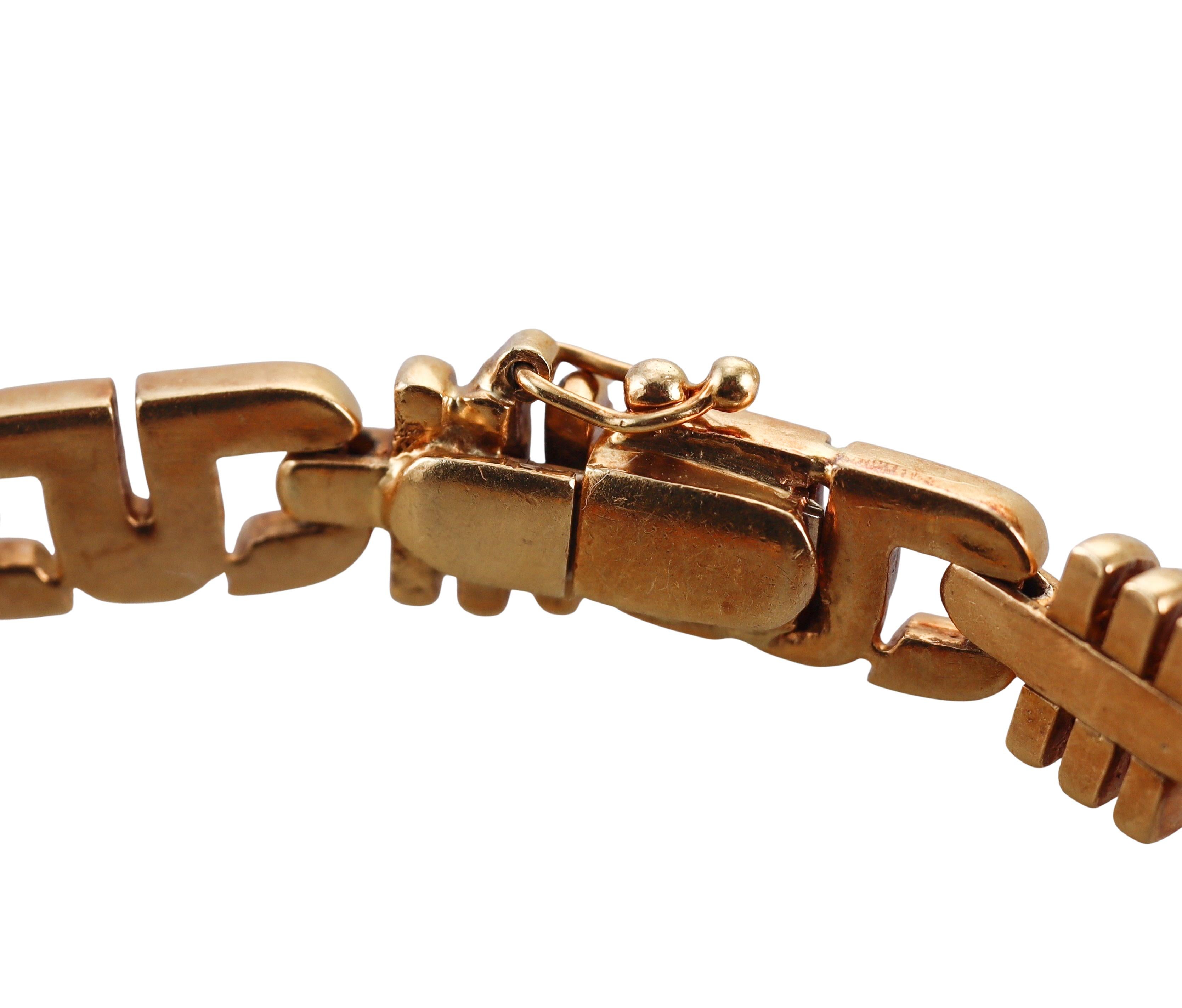 Women's Yellow Gold Diamond Link Necklace For Sale
