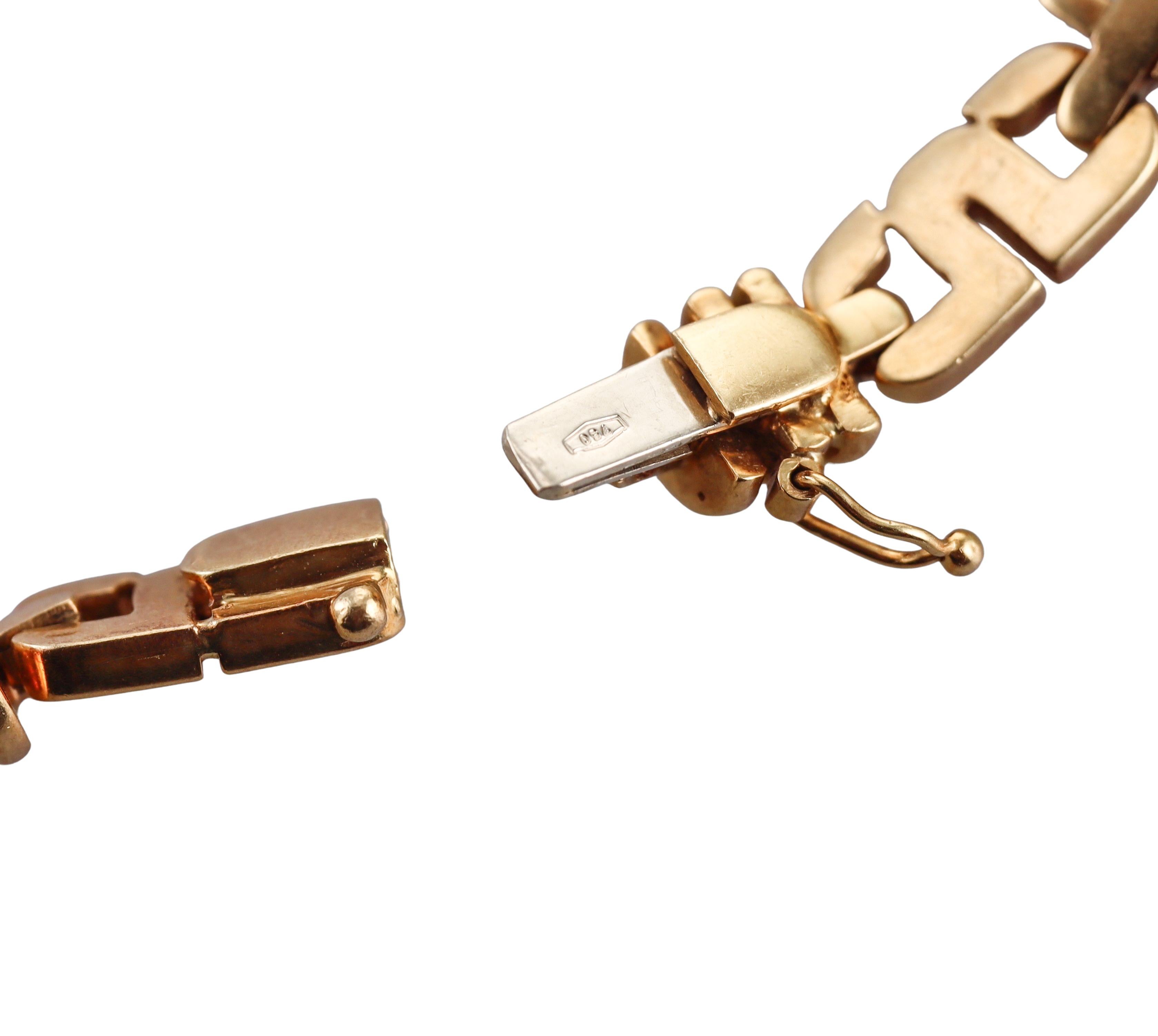 Yellow Gold Diamond Link Necklace For Sale 1