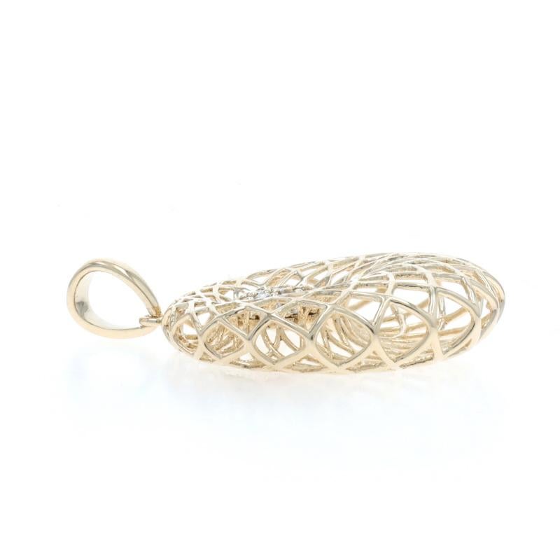 Taille ronde Pendentif Lotus en or jaune 14k diamant rond brillant .13ctw Floral Burst