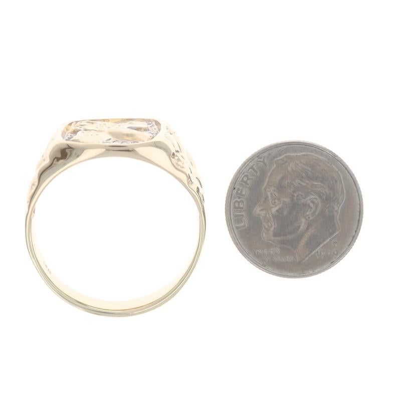 Bague en or jaune diamantée aigle Majestic - 10k Single Swooping Bird en vente 1