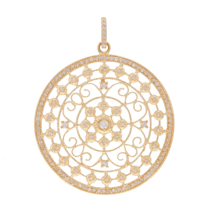 Contenu du métal : Or jaune 14k

Informations sur les pierres

Diamants naturels
Carat(s) : 1.00ctw
Coupe : Brillant rond
Couleur : G - H
Clarté : I2 - I3

Total des carats : 1.00ctw

Thème : Médaillon
Caractéristiques : Décorations en