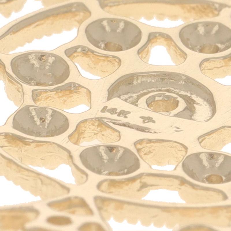 Pendentif médaillon rond en or jaune 14 carats avec cercle milgrain de 1,00 carat Pour femmes en vente