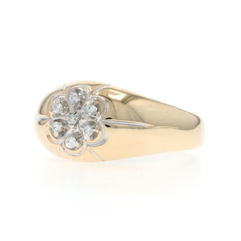 Bague pour homme en or jaune avec diamant - 10k Round Brilliant .10ctw Excellent état - En vente à Greensboro, NC