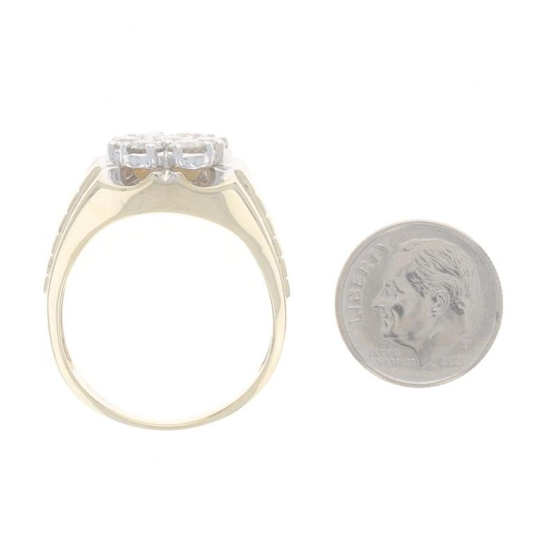 Gelbgold Diamant Herrenring - 10k Rund Brillant 1.54ctw Cluster 2