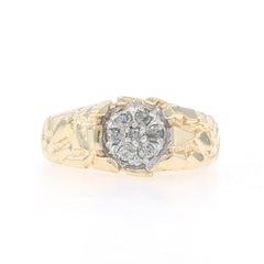 Yellow Gold Diamond Men's Ring - 10k Round Brilliant .25ctw