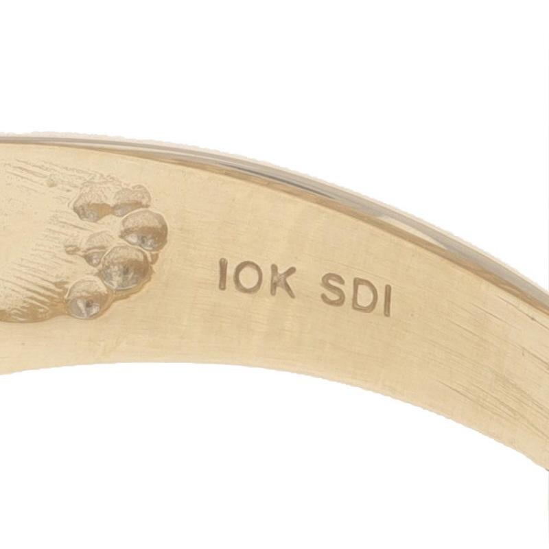 Gelbgold Diamant Herrenring - 10k Rund Brillant .32ctw Cluster 3