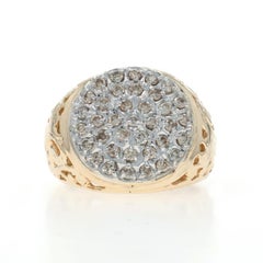Yellow Gold Diamond Men's Ring - 10k Round Brilliant .50ctw Cluster