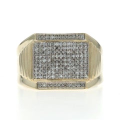 Yellow Gold Diamond Men's Ring - 10k Single .50ctw Pave