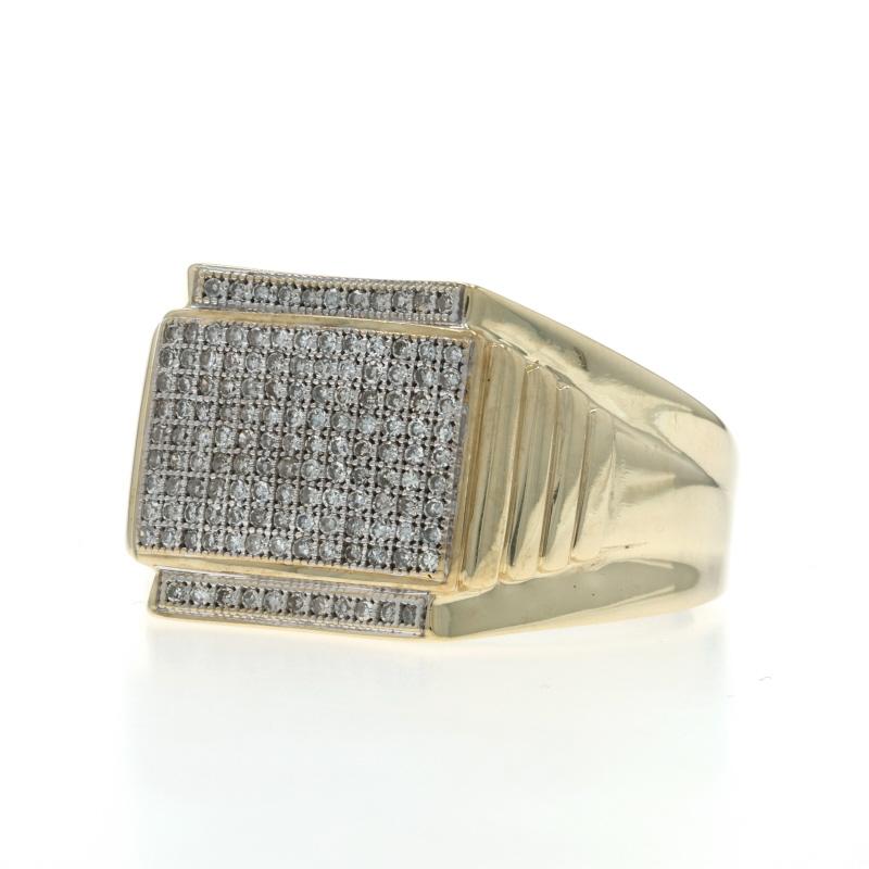 Bague pour homme en or jaune avec diamant - 10k Single .50ctw Pave Excellent état - En vente à Greensboro, NC