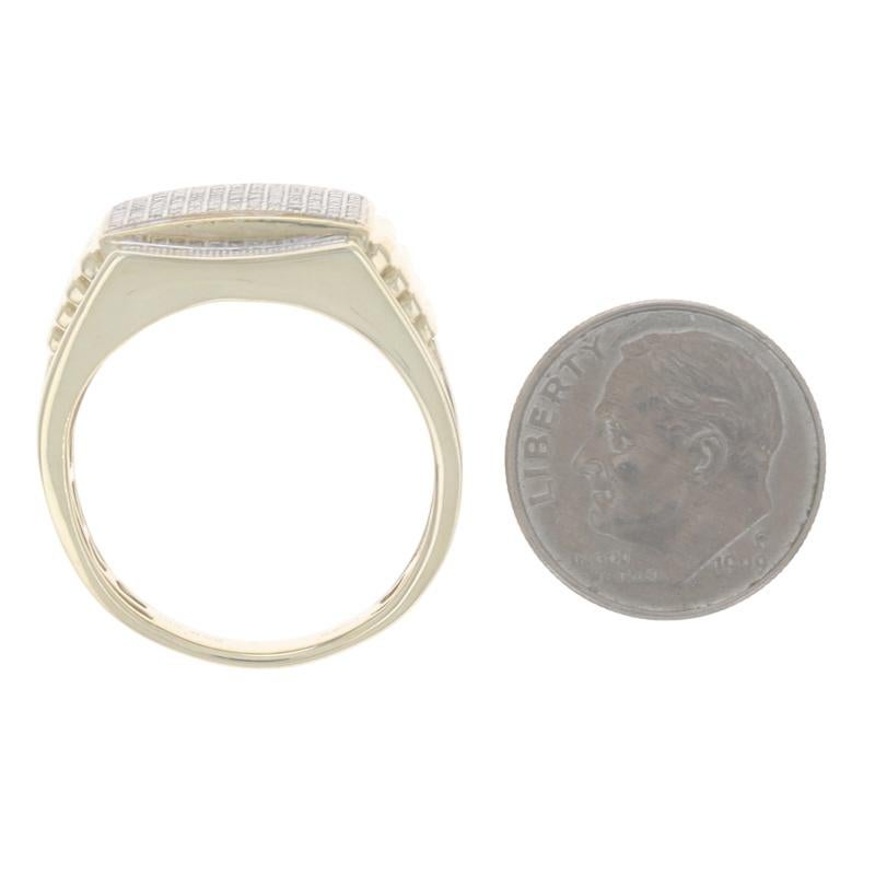 Bague pour homme en or jaune avec diamant - 10k Single .50ctw Pave en vente 1