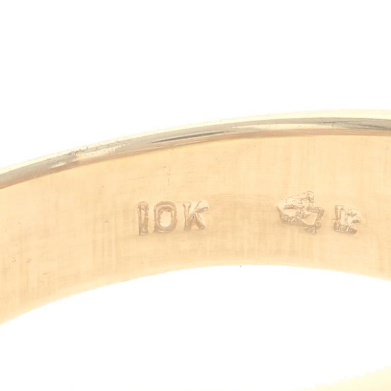 Yellow Gold Diamond Men's Ring - 10k Single Cut Geometric Fan For Sale 3