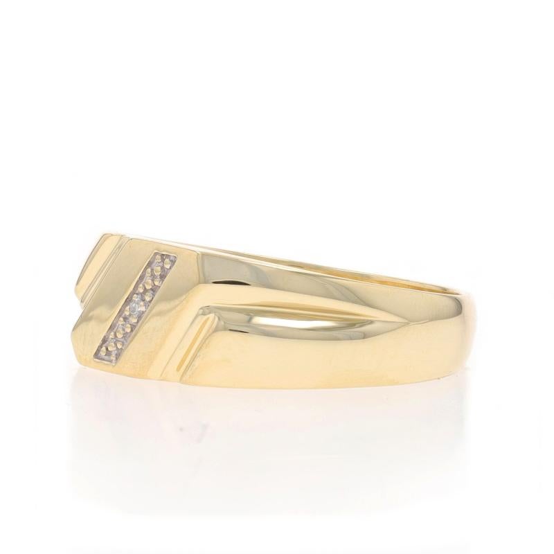 Gelbgold Diamant Herrenring - 10k Single Cut Streifen im Einzelschliff im Zustand „Hervorragend“ in Greensboro, NC