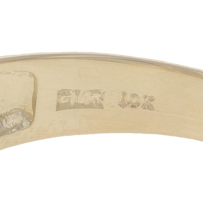 Gelbgold Diamant Herrenring - 10k Single Cut Streifen im Einzelschliff 3