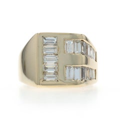 Yellow Gold Diamond Men's Ring - 14k Baguette 2.80ctw SZ 8 3/4