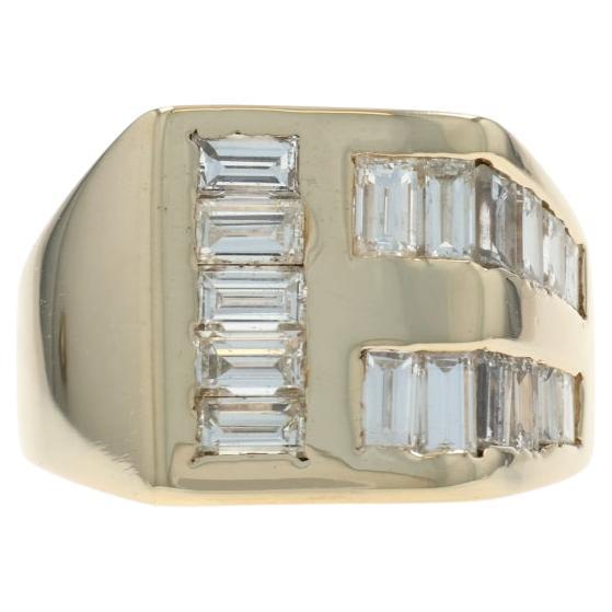 Gelbgold Diamant Herrenring - 14k Baguette 2.80ctw SZ 8 3/4 im Angebot