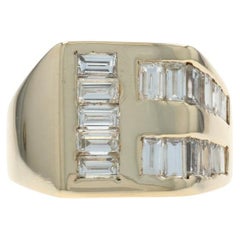 Yellow Gold Diamond Men
s Ring - 14k Baguette 2.80ctw SZ 8 3/4