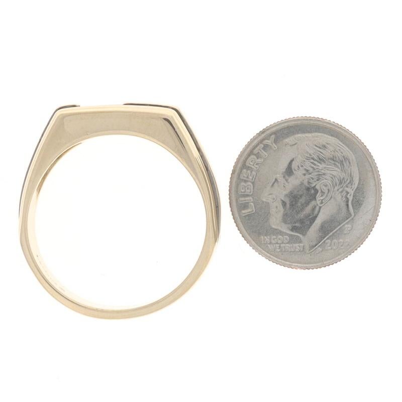 Yellow Gold Diamond Men's Ring - 14k Princess Cut .25ct Solitaire Sz 10 1/4 For Sale 2